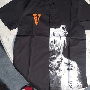 juice wrld x vlone button up